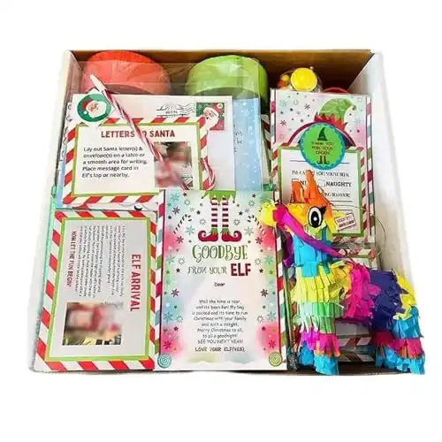 2023 Elf Kit 24 Days of Christmas, New Christmas Elf Kit, Fun Elf Accessories, Elf Mischief, Prop Pack, Elf Antics, Christmas Countdown Gift for Children, Best Christmas Countdown Gift (12 Days Kit)