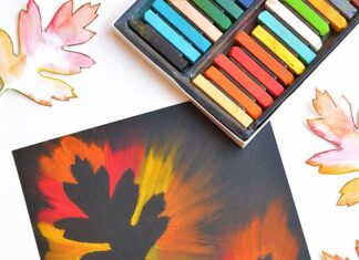 How to Make Fall Leaf Chalk Art: Easy Tutorial Fall leaf chalk pastel art