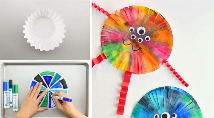 How to make Coffee Filter Monsters These coffee filter monsters are SO FUN to make and they look amazing! They'd look great hung up on the wall or window! This is such a fun Halloween craft for kids. It would also be a great craft for a monster themed birthday party. Such a simple way to make some family-friendly Halloween decor! With so many ways to colour and decorate, no two monsters will be exactly the same!