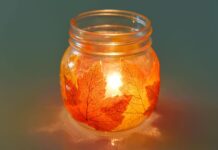 How to make Mason Jar Leaf Lanterns
