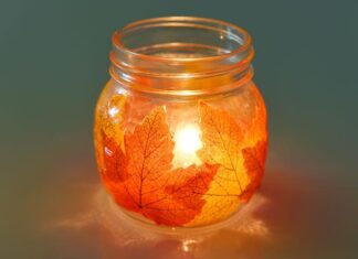 How to make Mason Jar Leaf Lanterns