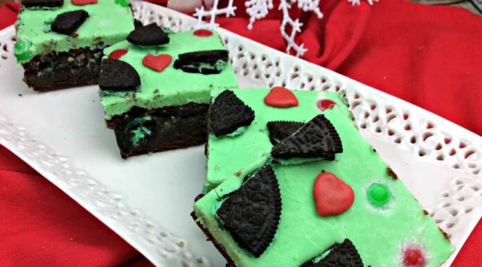 How to make grinch green icing for Grinch brownies