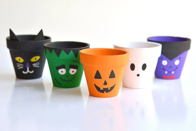 Halloween Clay Pots