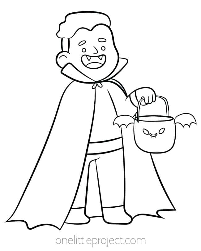 Little boy vampire trick or treater
