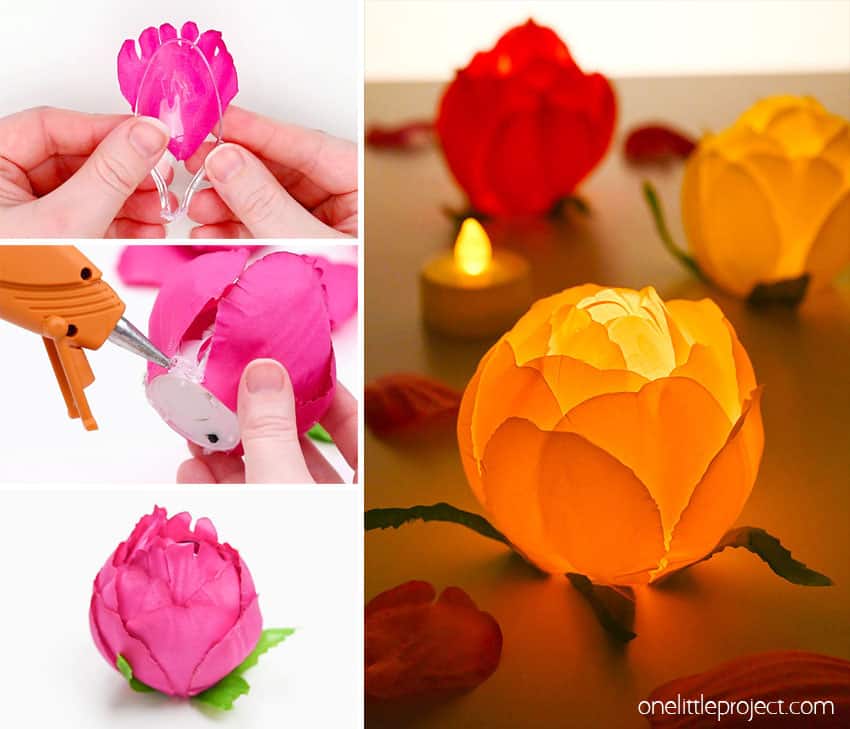 DIY flower tea light candle