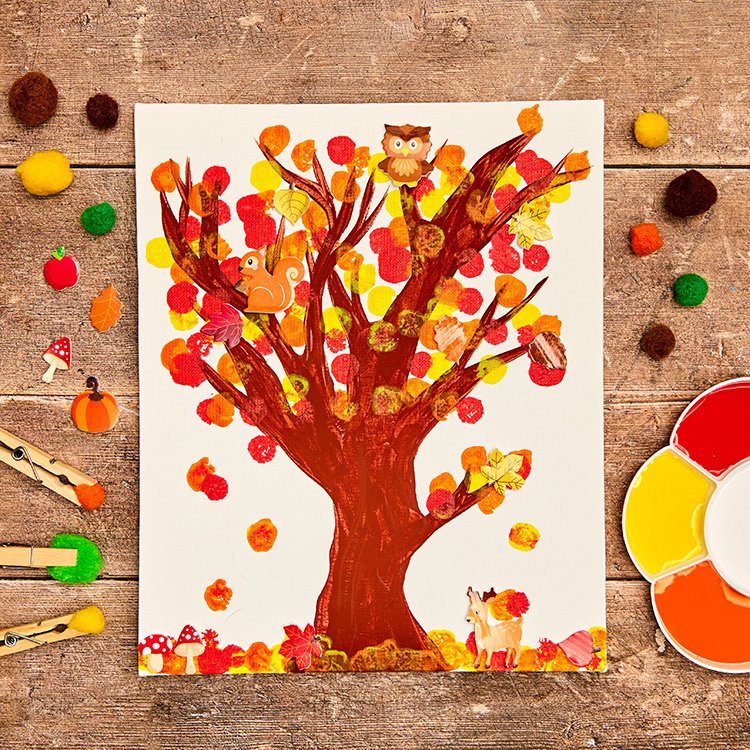 Pom Pom Printed Tree Picture