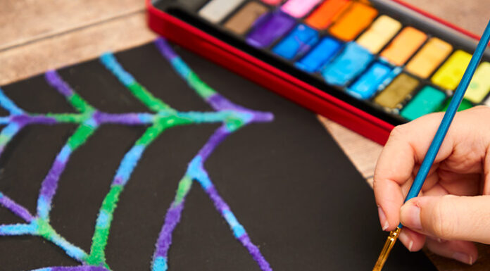 Spiderweb Salt Painting