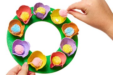 Egg Carton Spring Flower Wreath