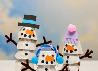 How to make Egg Carton Snowman