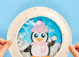 How to make Paper Plate Snow Globe