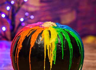 Rainbow Melted Crayon Pumpkin