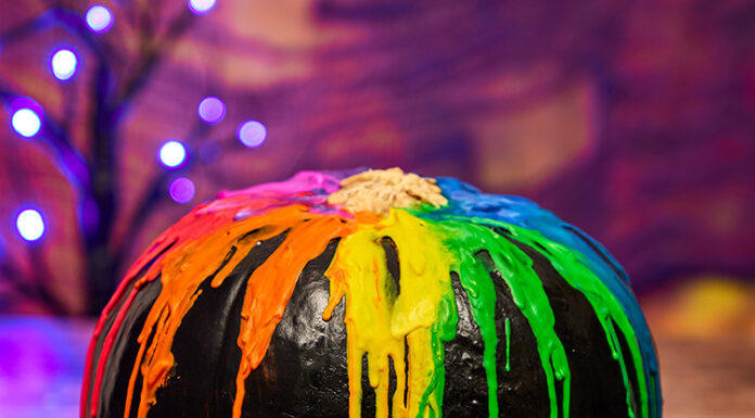 Rainbow Melted Crayon Pumpkin