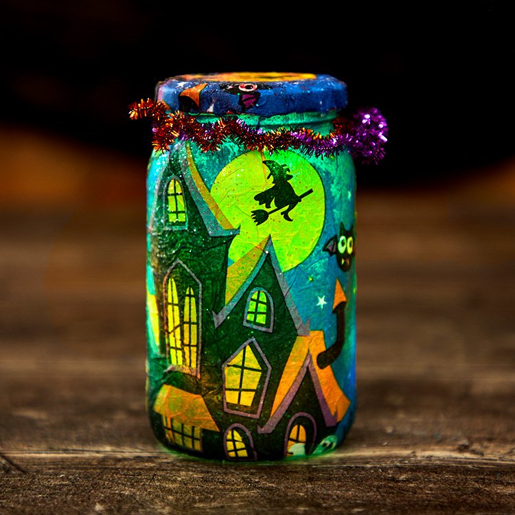 Halloween Luminary Jar