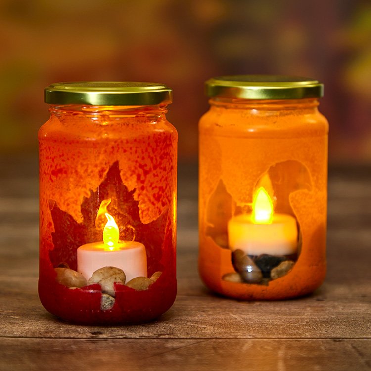 Autumn Luminary Jars