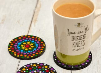 How to make Rainbow Diwali Coasters