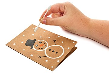 Cardboard Tube Print Snowman Card