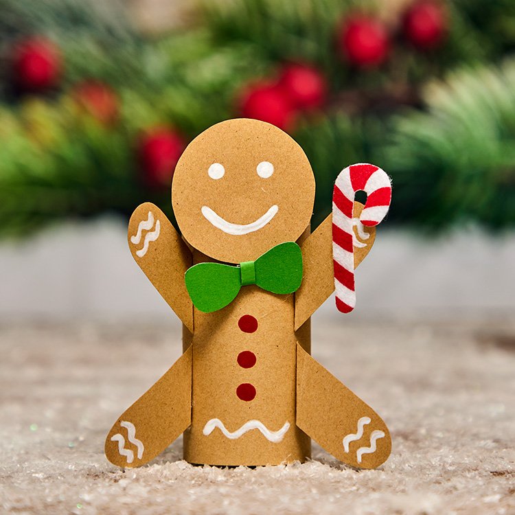 Cardboard Tube Gingerbread Man