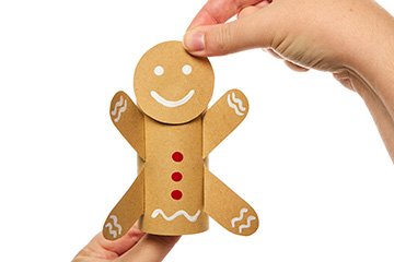 Cardboard Tube Gingerbread Man