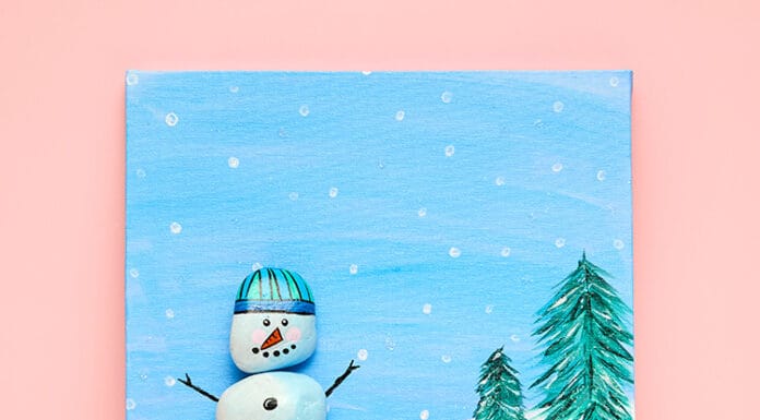 How to Make Snowman Stone Canvas