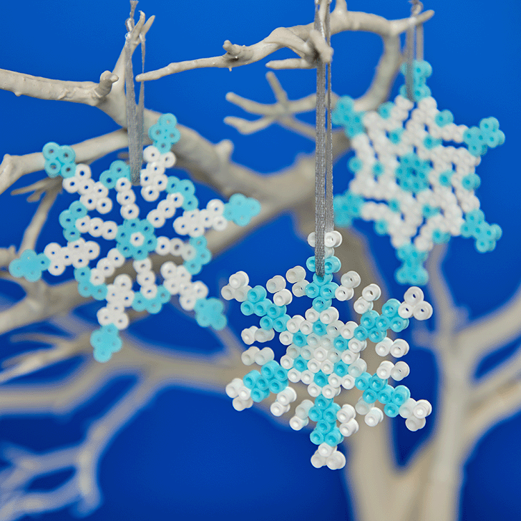 Fuse Bead Snowflake Decorations