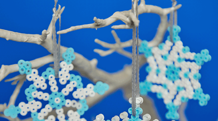 Fuse Bead Snowflake Decorations