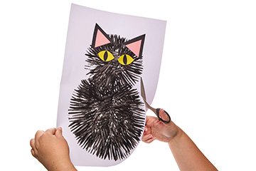 Black Cat Fork Painting Decoration