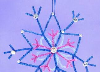 How to make Glitter Pipe-Cleaner Snowflake