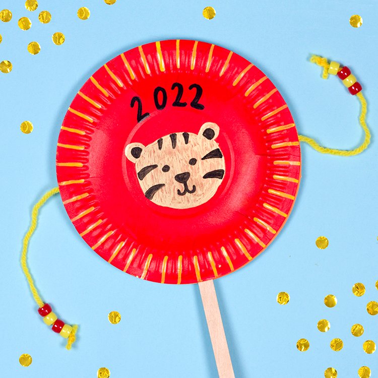 Year of the Tiger Paper Plate Drum