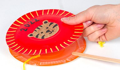 Year of the Tiger Paper Plate Drum