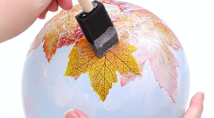Make Your Own DIY Leaf Bowl: Simple Fall Craft How to make a fall leaf bowl on a balloon