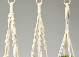 DIY Macrame Plant Hanger Three DIY macrame plant hangers