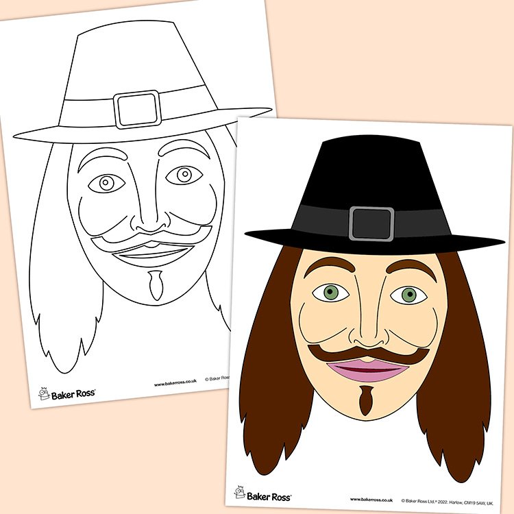 Guy Fawkes Colouring Picture