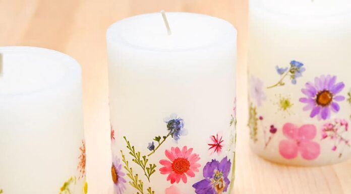 DIY Pressed Flower Candles