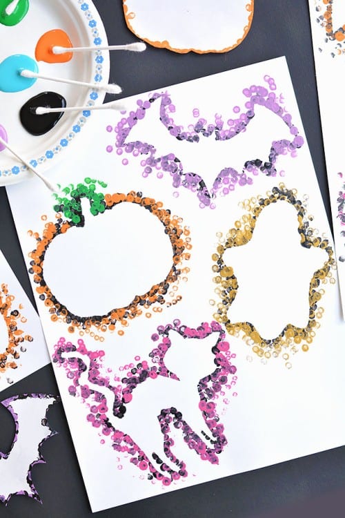 Halloween Crafts for Kids - Q-Tip Painting