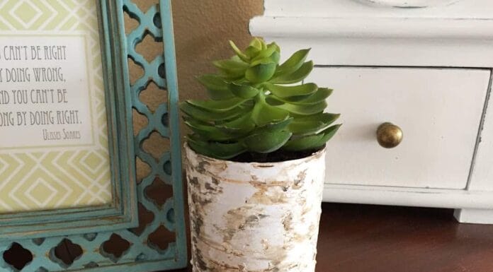 Birch Vases Made with Scrapbook Paper