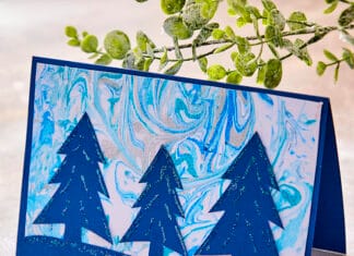 How to make Winter Foam Marbling Card