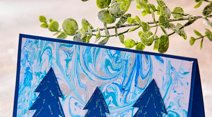 How to make Winter Foam Marbling Card