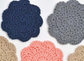 How to Crochet Easy Coasters: Quick DIY Project Crochet coasters made from an easy pattern, laid out on a white background