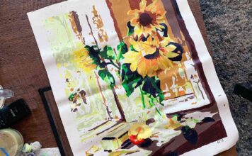 Colour Talk DIY Oil Painting Kit Review: Best Paint-by-Numbers for Beginners Completed Colour Talk DIY oil painting showing detail and texture of the paint on canvas