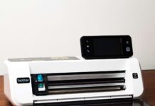 Brother ScanNCut2 CM350e Review: Best DIY Cutter? Brother ScanNCut2 CM350e machine scanning a hand-drawn floral design on the cutting mat