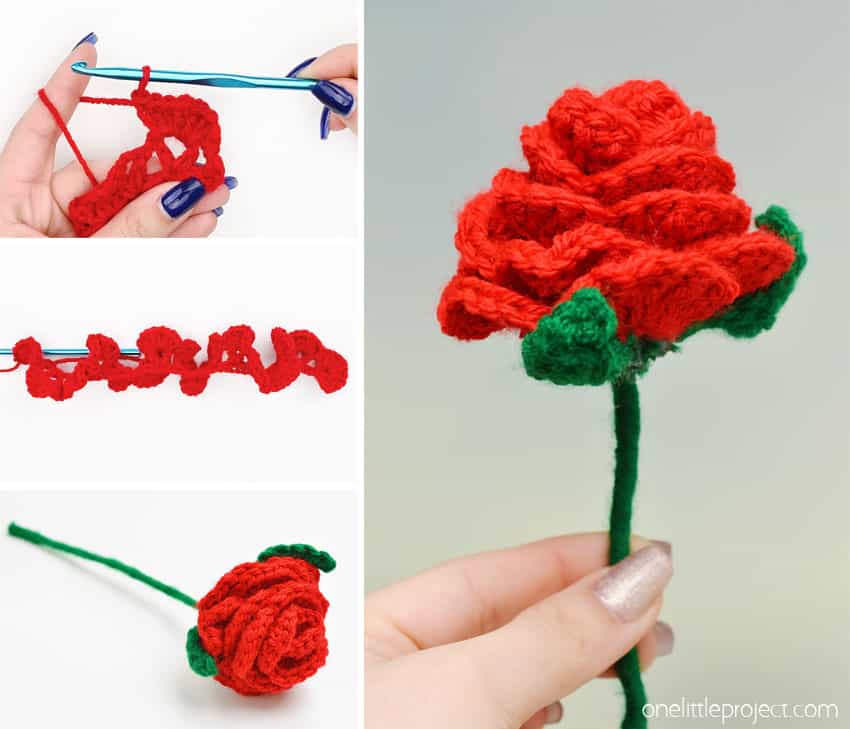 DIY crochet rose