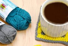 How to Make Monogram Crochet Coasters: DIY Tutorial Using a monogram crochet coaster made with a free, printable pattern