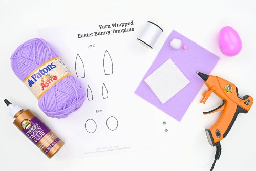 Yarn Wrapped Bunny Supplies