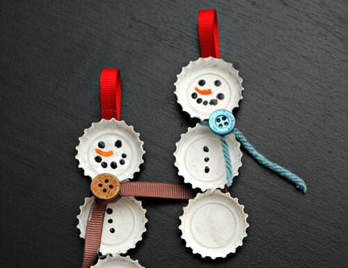 DIY Melted Snowman Ornaments: A Fun Holiday Craft Idea 38 Handmade Christmas Ornaments - Bottle Cap Snowman Ornaments
