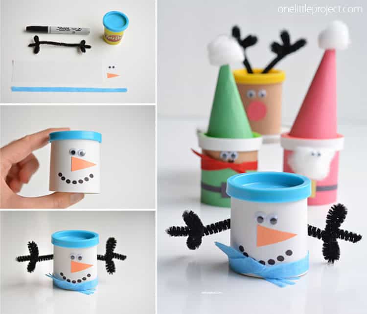 These easy Christmas Play-doh favours make ADORABLE little party gifts for kids! They're a great little non-candy Christmas treat idea too!