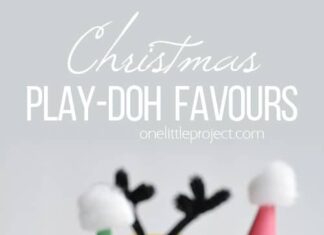 Creative Christmas Play-Doh Favors – Perfect for Kids and Parties These easy Christmas Play-doh favours make ADORABLE little party gifts for kids! They're a great little non-candy Christmas treat idea too!