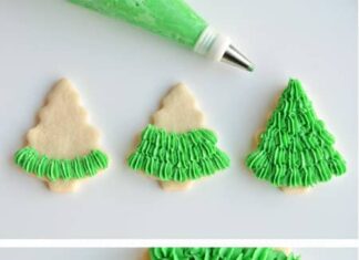Christmas Magic Cookie Bars I LOVE the fir tree texture! Follow this easy piping method and then decorate them however you like! The recipe makes PERFECT, fool proof cookies that are perfect for decorating!