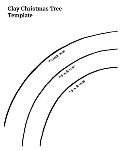 Template for making a clay Christmas tree