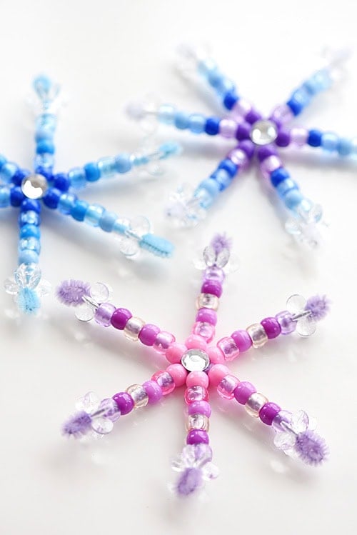 Easy DIY Christmas Ornaments - Beaded Snowflake Ornaments