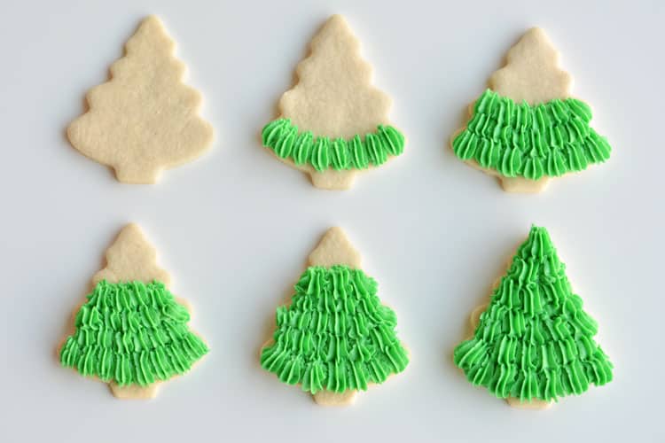 These Christmas tree sugar cookies have such a gorgeous fir tree texture! This recipe makes PERFECT, fool proof cookies which are perfect for decorating!